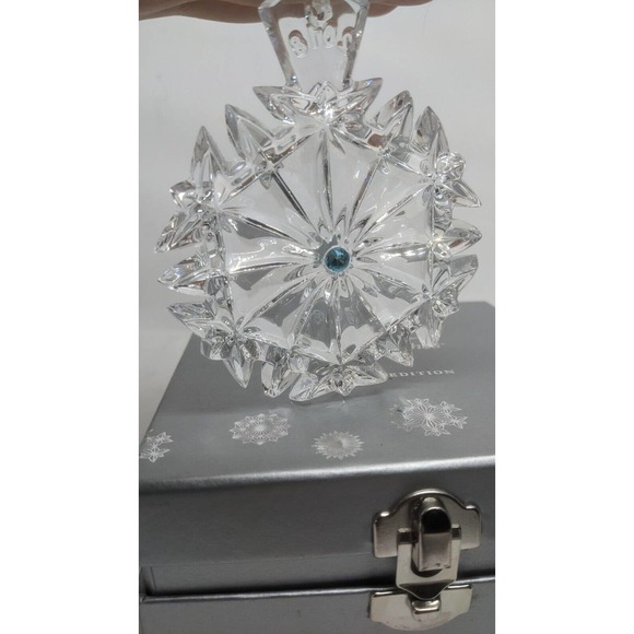 Waterford 2018 Snowflake Wishes Aqua Ornament New - Picture 2 of 12